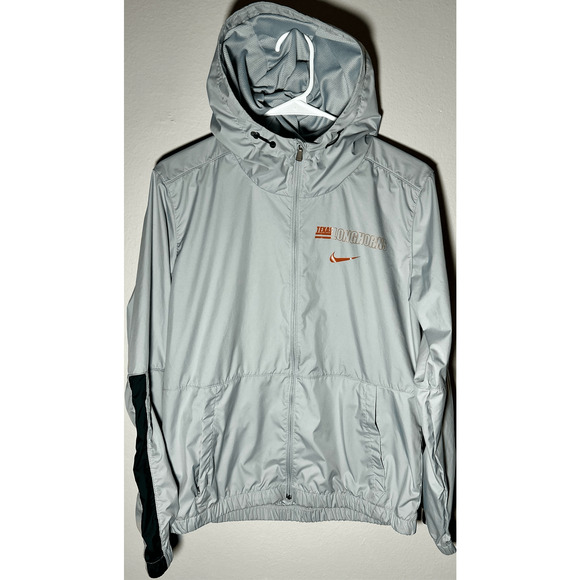 Texas Longhorns NCAA Women’s Nike Rain Repel Gray Full Zip Hooded Jacket Sz S - Picture 2 of 8